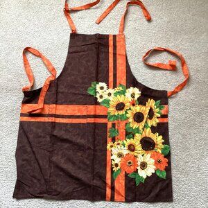 NWOT Handmade Apron with Pockets Size S Sunflowers Fall Colors Kitchen Linens